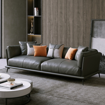 Nordic light luxury Napa leather sofa first layer cowhide large and small apartment Italian down three four living room combination