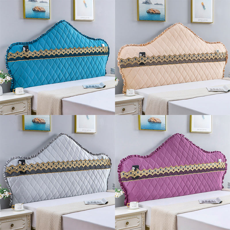 Custom-made bedside cover European-style 2021 new all-inclusive elastic quilted back cover suede dust-proof bed bag arc-shaped