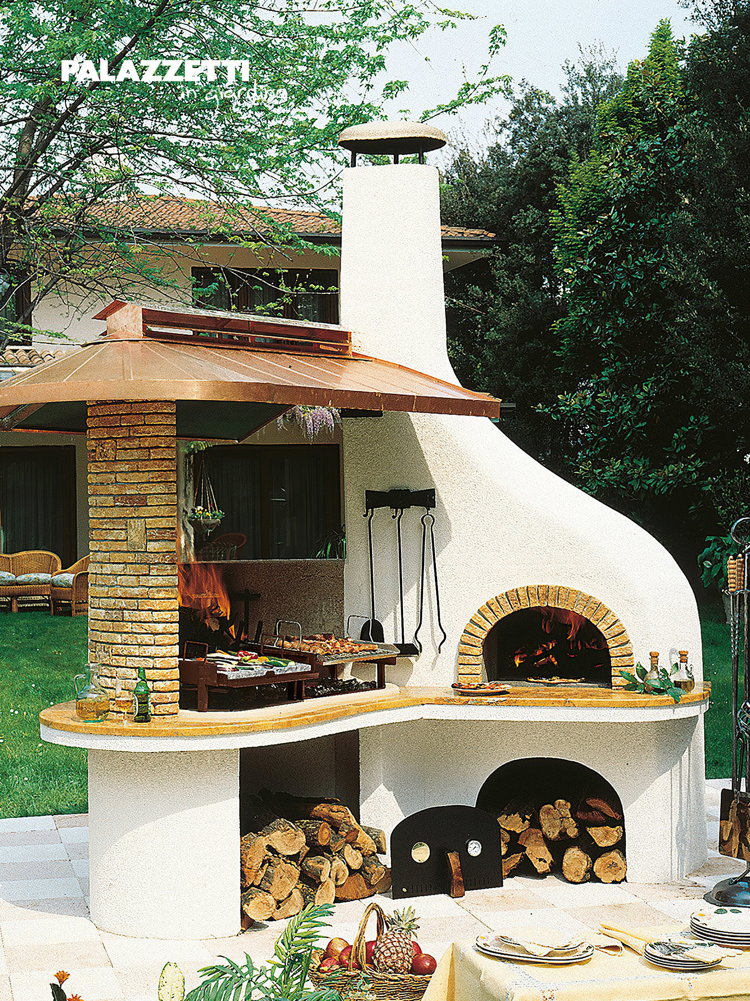 Palazzetti VULCANO Cheminée-barbecue d'extérieur à bois