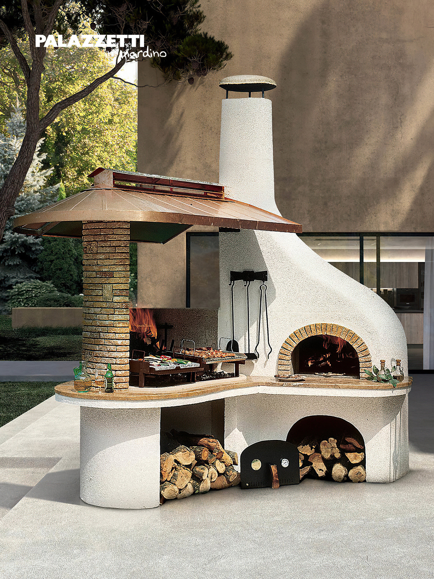 Palazzetti VULCANO Chimenea-barbacoa de exterior de leña 2