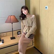 2021 new womens high-end big brand light luxury ladies cover belly slim waist dress Super fairy