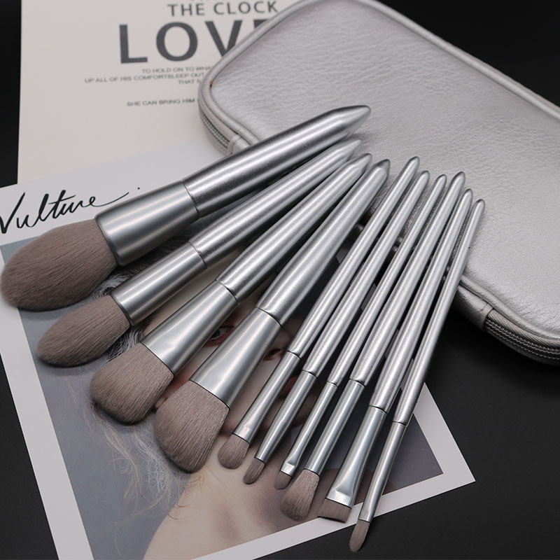 10 Makeup Brush Sets Group Beginners Soft Gross Eye Shadow Brush Bulk Powder Brushed Brow Brush With Full Color Makeup Tools Animal Hair