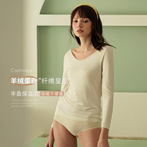 Zhang Dai Yi female early spring new cashmere protein base shirt thin solid color v collar long sleeve inside base shirt