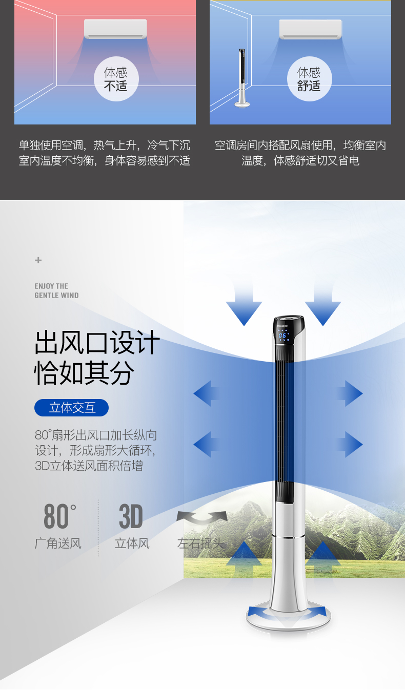 Quạt Meiling Quạt điện Quạt sàn Tầng Quạt Quạt Điều khiển từ xa Điều khiển từ xa Quạt dọc không lá Điện gió - Quạt điện quạt tích điện sunca