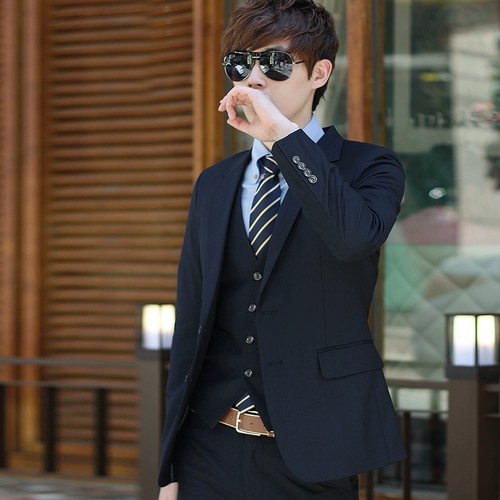 Весенний комплект, платье, пиджак классического кроя, 3 предмета, в корейском стиле