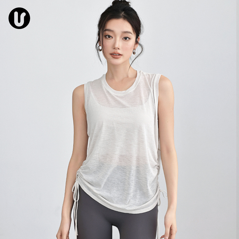 Yoga Wear Sports Cover-Up for Women, Loose Sleeveless Summer Mesh Quick-Drying Breathable Vest Running Fitness Training Top Yoga Wear Sports Cover-Up for Women, Loose Sleeveless Summer Mesh Quick-Drying Breathable Vest Running Fitness Training Top