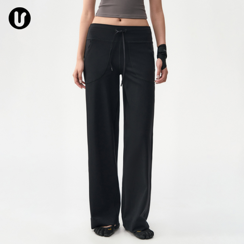 Women's Sports Pants for Autumn and Winter, Loose Casual Straight-Leg Yoga Pants, Running Pilates Training Clothes, Fitness Wide-Leg Pants