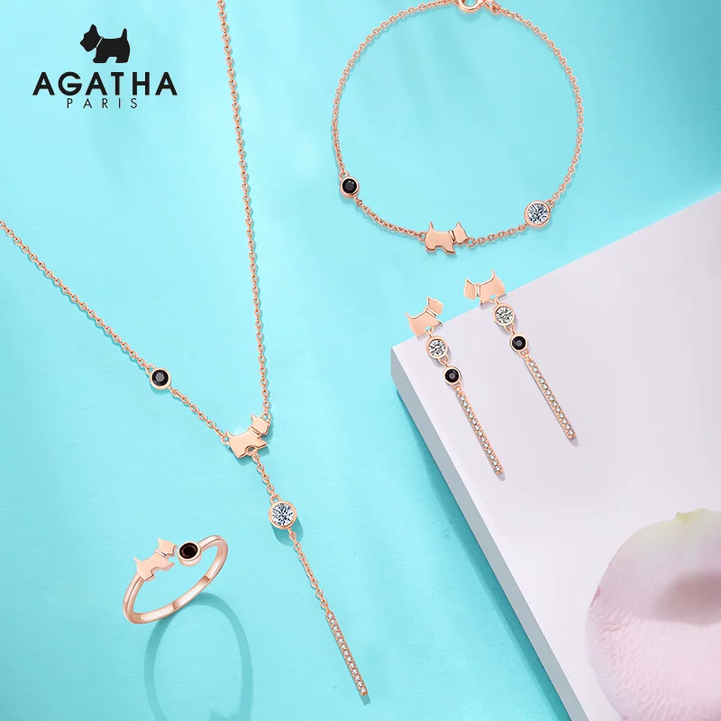 Agatha/ Универсальный браслет, аксессуар, простой и элегантный дизайн, серебро 925 образец