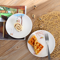 Western Dining Tray Creative Cutlery Dish Home Ceramic Ware Cartoon Saucer Dish Snack Pan Breakfast Fruit Pan Steak Platter