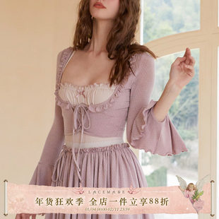 LaceMade первая любовь танец комната балет вязание маленькая рубашка юбка-брюки строп половина юбки установите пижама Танцевальная юбка