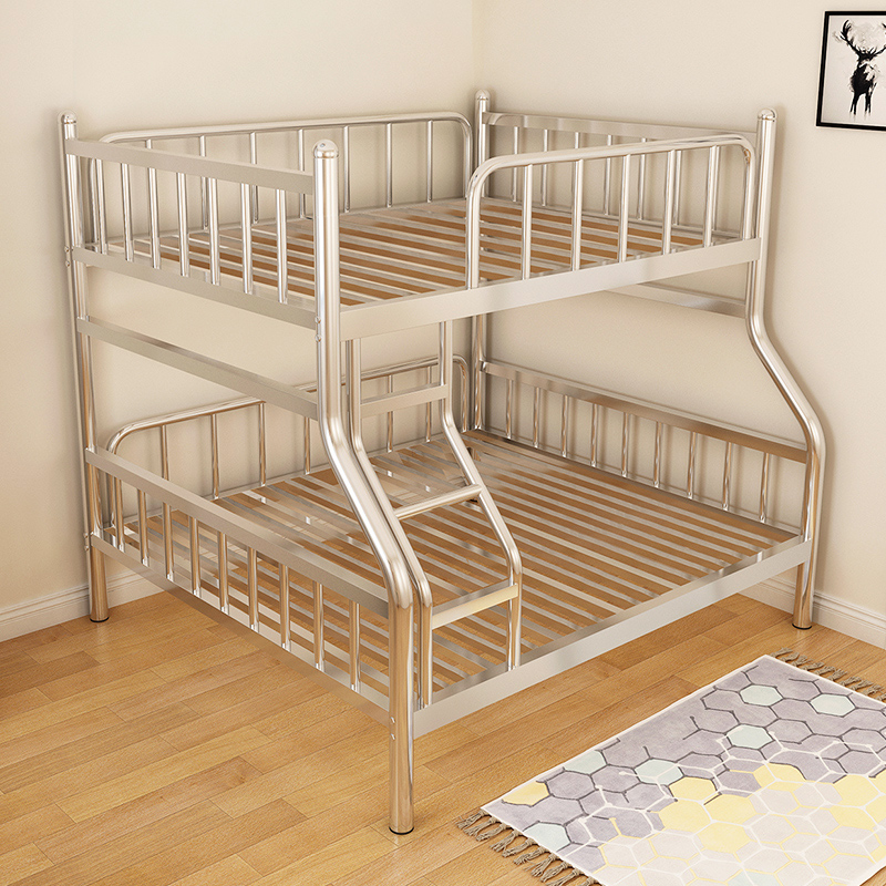 304 stainless steel bed high - and lower - level children double layer iron frame bed economical household school staff dorm bed