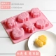 Khuôn làm bánh mousse 3D ba chiều thỏ trắng Khuôn bánh pancake silicone với thạch lưới bánh pudding đỏ 6 nướng - Tự làm khuôn nướng