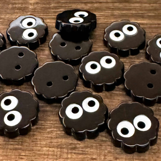 黑色煤球儿童纽扣宝宝衣服可爱卡通树脂扣子学生百搭手工服饰配件