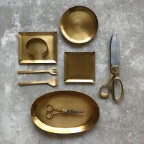 Fog linen work Japan imported brass series Small tray small disc brass bowl brass scissors