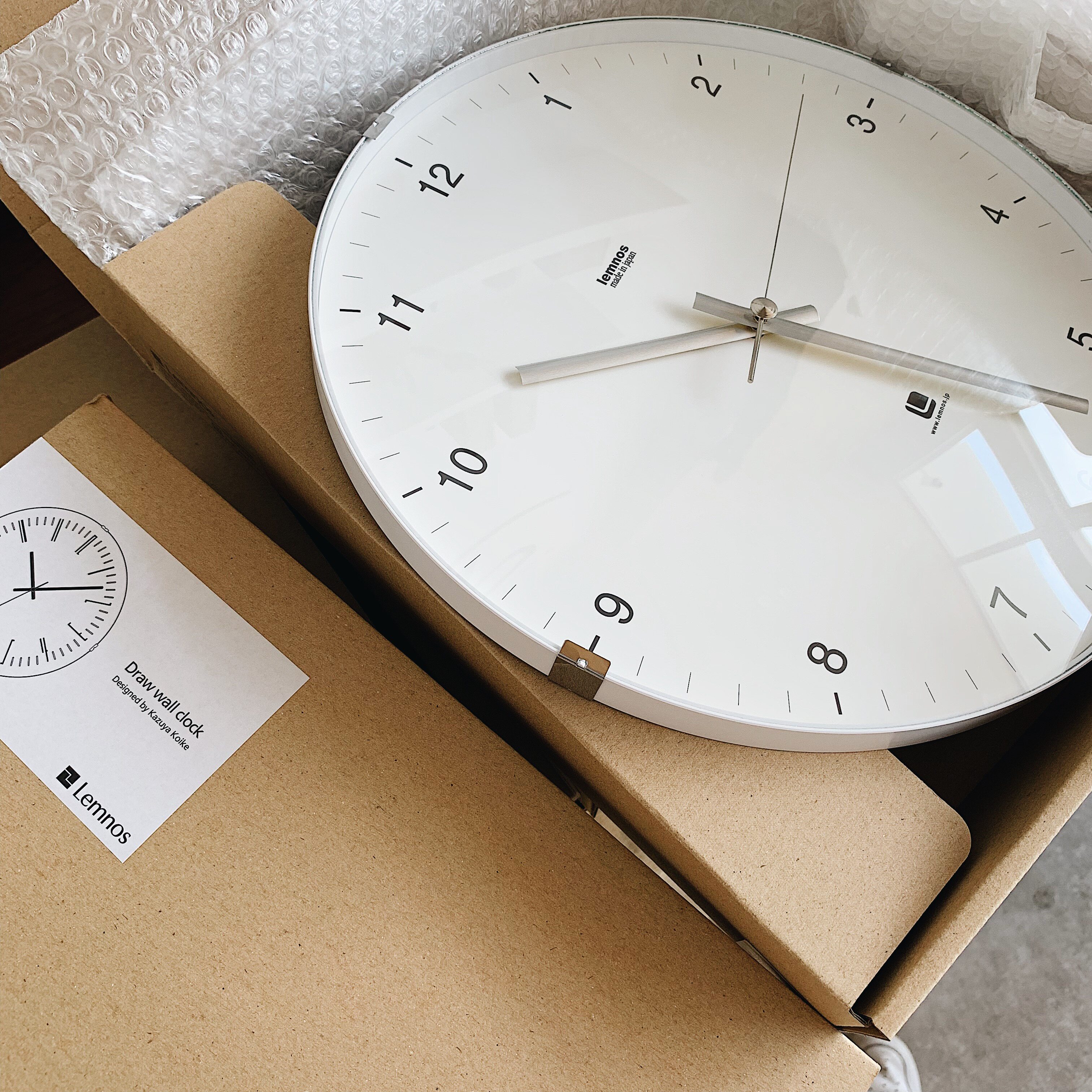 Lemnos Japan original import North Nordic hanging bell silent sweeping seconds core living room minimalist hanging clock