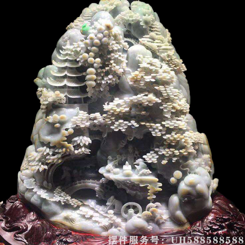 希少 手彫 翡翠製 翡翠白菜 風水招財 賞物 置物