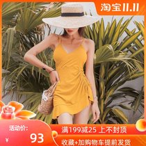 ◆ DUDU ◆ ins style new swimsuit female one-piece dress Conservative belly thin 2021 fashion hot spring sexy