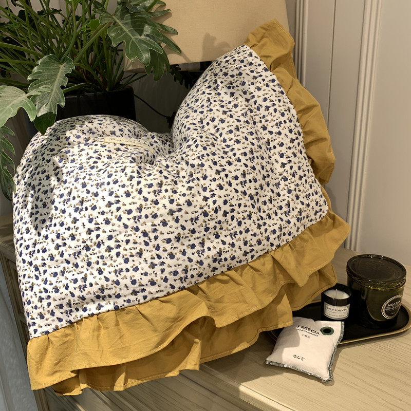 Korean Romantic Lotus Leaf Side Pure Cotton Double Layer Gauze Summer Cool Quilt Full Cotton Double Air Conditioning Thin Soybean Quilt Core