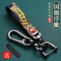 Car Key Rope Children Ins Nets Red Man 8 Words Button Anti-Lose Number Plate Pendant Lock Spoon Chain Upscale Country Tide Hand Rope