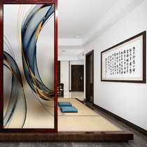 Art glass screen partition porch background wall living room aisle into the door sliding door shoe cabinet modern abstract symmetry