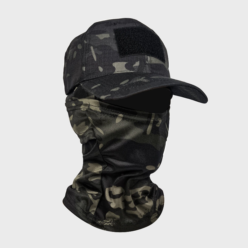 Tactical Camouflage Baseball Cap With Face Shield For Hiking_voghion.com
