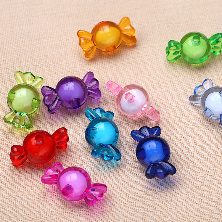 Candy beads diy hand-beaded children's educational toys hand-shaped necklace gift kindergarten acrylic beads