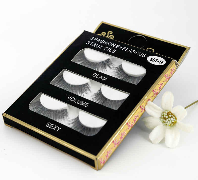 Lông mi giả 3D nhiều lớp mô phỏng nhiều lớp trang điểm dày cộng với ngày dài thực tế cắt ngang dài 3 cặp T10 - Lông mi giả mi giả từng sợi
