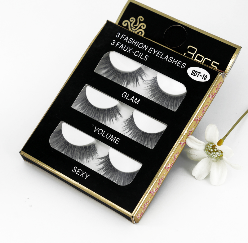 Lông mi giả 3D nhiều lớp mô phỏng nhiều lớp trang điểm dày cộng với ngày dài thực tế cắt ngang dài 3 cặp T10 - Lông mi giả mi giả từng sợi
