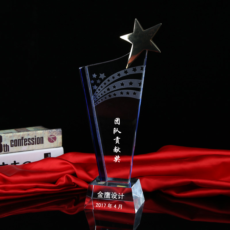 Crystal Trophy Customized Creative Embroidery Medal Engraved Thumbrella Making Custom Student Competition