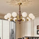 Moori Vintage Style Living Room Chandelier American Retro Brass Black Walnut Branch-Shaped Bedroom Study Lighting Fixture
