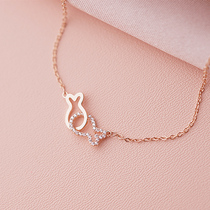 The rest of the life has your gold-plated diamond-inlaid Pisces necklace 2021 New Japanese and Korean students gift