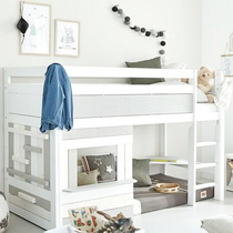 Childrens half-height bed childrens multifunctional storage integrated solid wood half-height bed for boys and girls custom