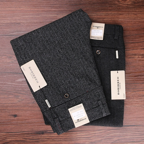Мужские импортные шерстяные демисезонные универсальные удерживающие тепло штаны, свободный прямой крой
