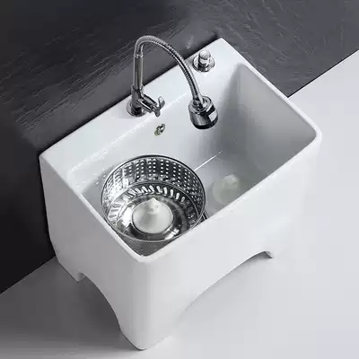 Ceramic mop pool square balcony mop Pond Double drive floor towing basin rotating mop bucket side sewage