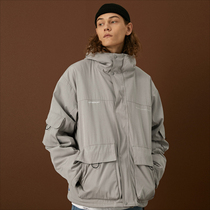 WASSUP cotton clothing hooded stand-up collar loose windproof warm medium-long jacket winter mens official flagship store