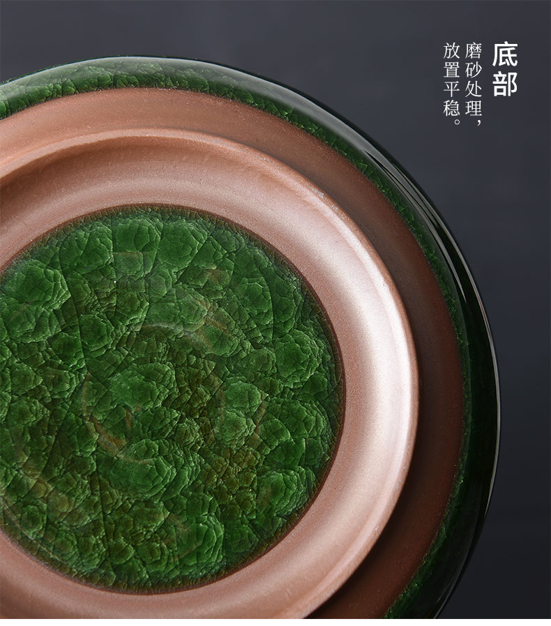 Laugh, ice crack glaze big tea wash water jar household hole green ceramic vessels of zero kung fu tea wash cup match