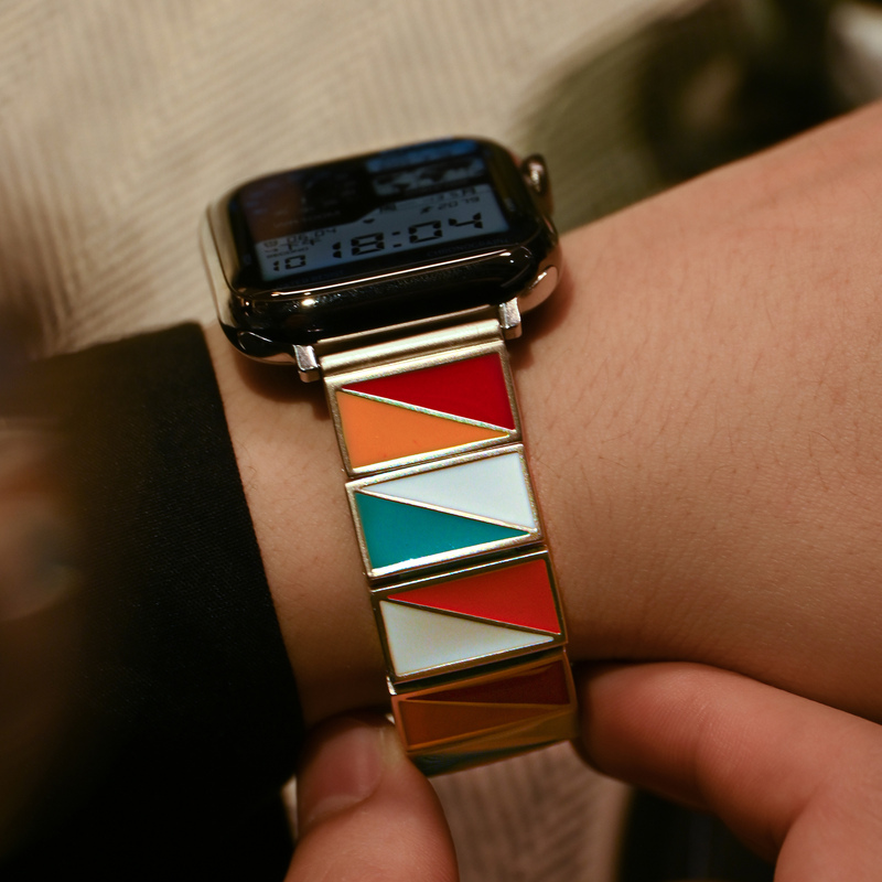 Retro High-End Metal Watch Strap Suitable for Apple iWatch Watch S11 Generation Male Applewatch10/Se3