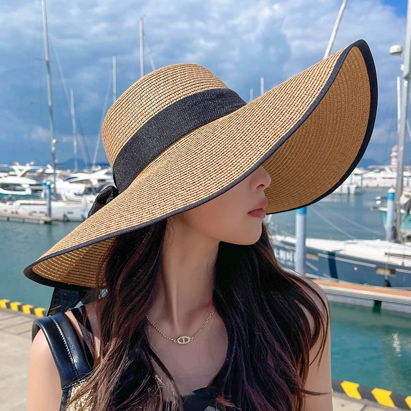 Summer big beach foldable sun hat solar-powered, sun protection