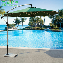 Outdoor parasol outdoor courtyard umbrella banana umbrella folding Roman beach umbrella security guard box parasol setting up umbrella