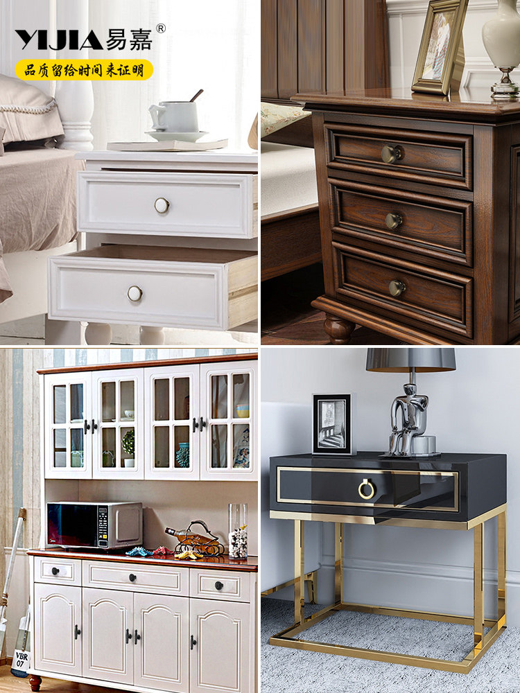 European-Style Single-Hole Pull Ring Modern Minimalist Bedside Table Wardrobe Door Wine Cabinet Drawer Handle Cabinet Round Ceramic Handle