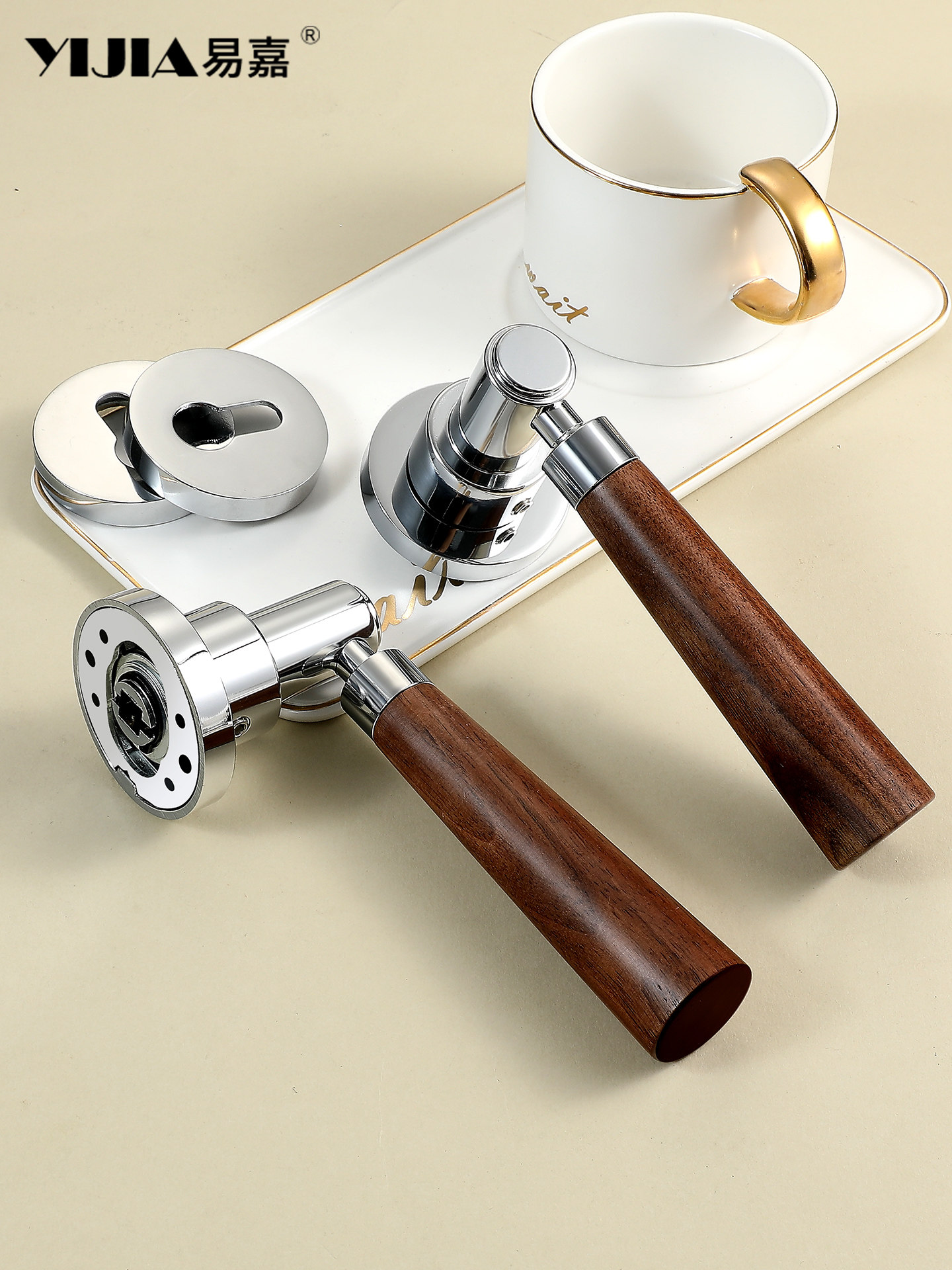 French Accessible Luxury Inner Double Door Lock Home Kitchen Wardrobe Balcony Office Solid Wood Double Door Lock Real Fake Lock