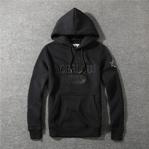 Autumn and winter new fleece kangaroo pocket mens slim plus velvet hooded sweater American casual jacket comfortable mens tide