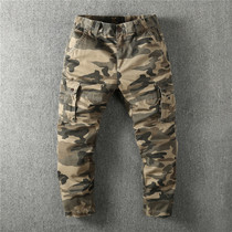 Limited edition classic mens military camouflage pants Heavy cotton tooling multi-bag versatile comfortable camouflage casual pants