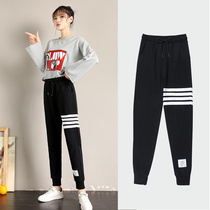 Grey Sports Pants Woman Loose Buns Feet Fall Women Pants Spring Autumn 2021 New Casual Pants Tb Sweatpants Tb