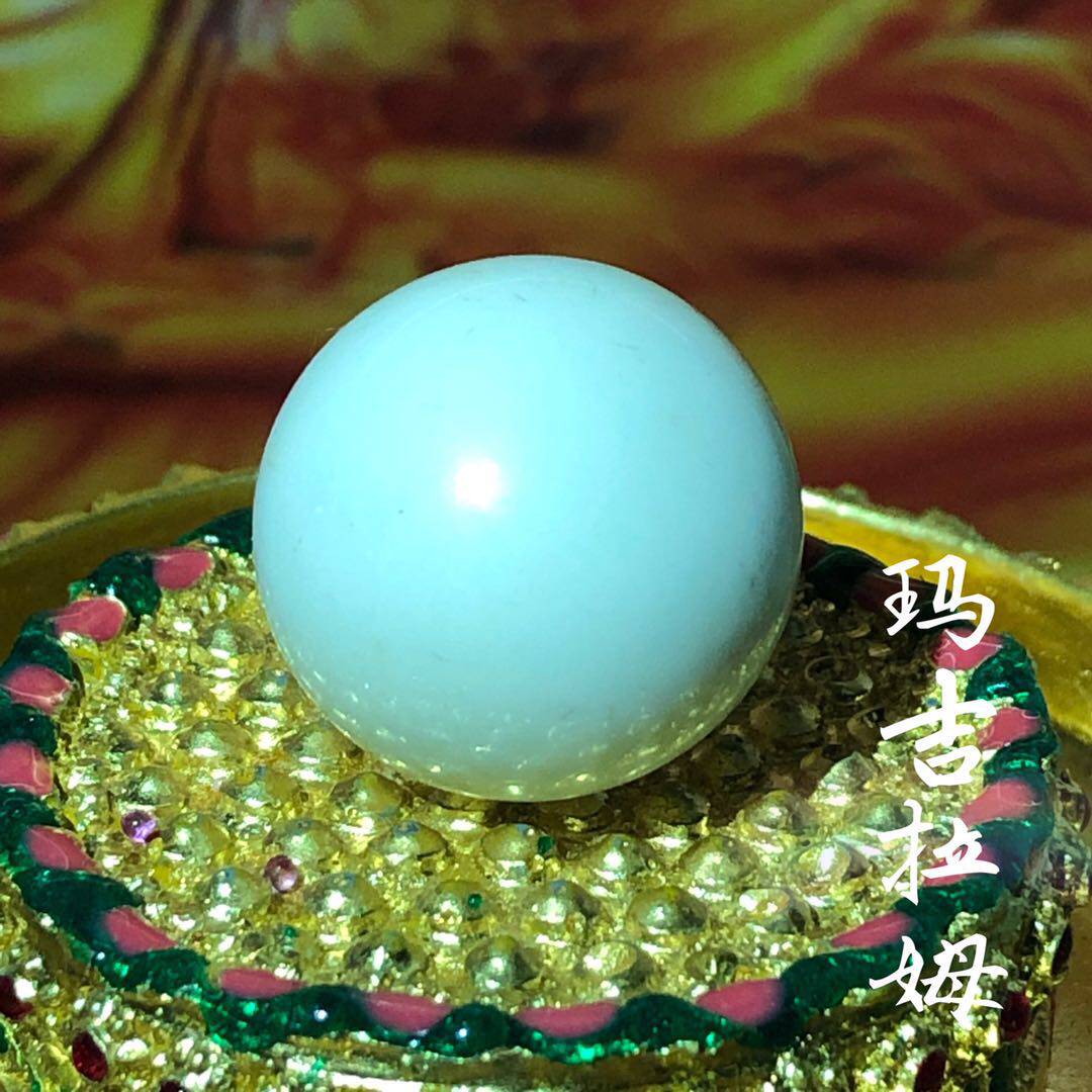 Shakyamuni Buddha pearl white gold just solid son Thanksgiving for the relic Gawu (size 20mm)