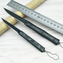 High hardness outdoor slub knife Camping portable knife Field self-defense folding knife Creative steel knife Mini fruit knife