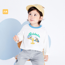 Babys babys long sleeve T - shirt babys clothes 2023 spring baby clothes can open shoulder