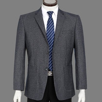 Spring and autumn mens suits jacket male plaid loose middle aged daddy clothes business casual suit jacket single piece tide