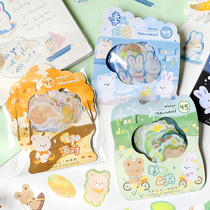 Letters lover soft glutinous travel day sticker bag cute bear rabbit natural scenery hand account diy decoration material