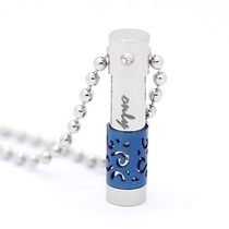 Perfume Bottle Essential Oil Bottle Necklace Stainless Steel Pendant Essential Oil Perfume Pendant Pendant Can Open Necklace Birthday Present